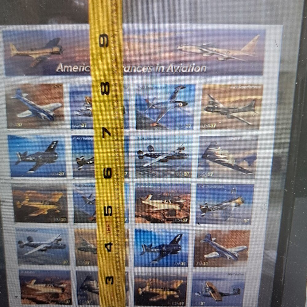 Framed "Advances in Aviation" Collectible Aviation Plane Stamps in Clear Black - Picture 8 of 9